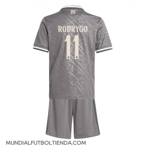 Camiseta Real Madrid Rodrygo Goes #11 Tercera Equipación Replica 2024-25 para niños mangas cortas (+ Pantalones cortos)